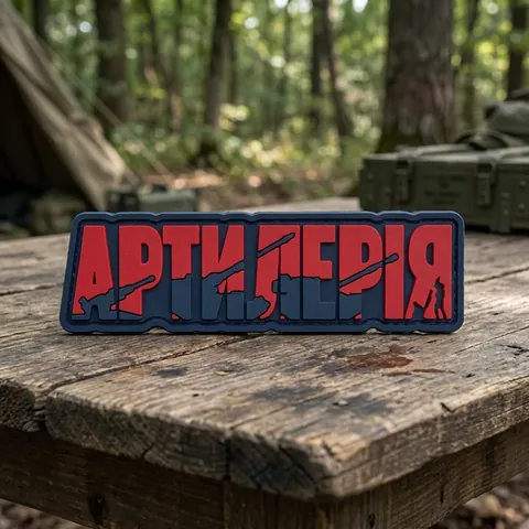 ПВХ Патч (шеврон) "Артилерія" червоний