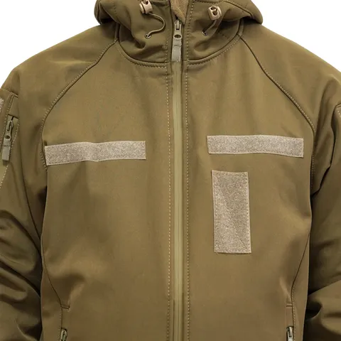 Куртка Windproof Softshell вітрозахисна (койот), водостійка, фліс 320 г/м² — фото 6