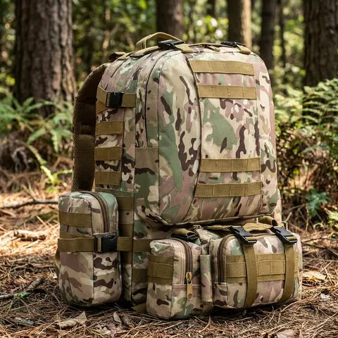 Тактичний рюкзак Molle Assault 55л + (3 органайзери) Мультикам — фото 3