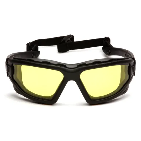 Окуляри захисні з ущільнювачем Pyramex i-Force Slim (amber) Anti-Fog, жовті, Чорний — фото 4