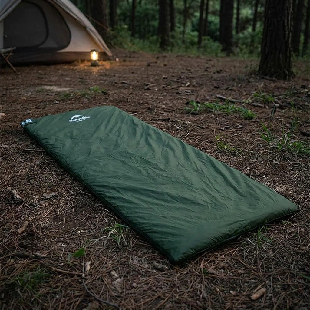 Спальник надлегкий Naturehike LW180 NH21MSD04 лівий, (15°C), p-p XL, темно-зелений