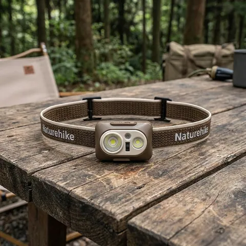 Ліхтар налобний Naturehike CNK2450ZM010, коричневий — фото 1