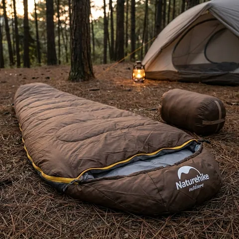 Спальник надлегкий Naturehike Summer LW180 NH21MSD09 правий, (15°C), p-p M, коричневий