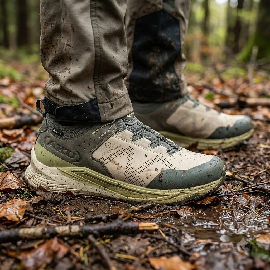 Чоловічі кросівки AKU Omnia V-Light GTX для хайкінгу та міста, бежево-зелені