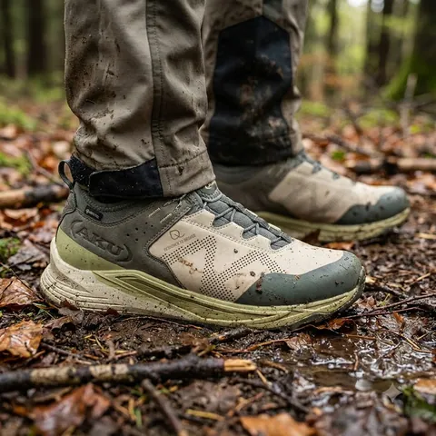 Чоловічі кросівки AKU Omnia V-Light GTX для хайкінгу та міста, бежево-зелені