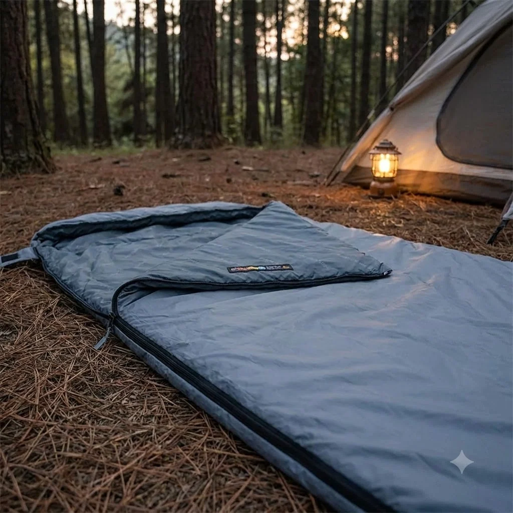 Спальник надлегкий Naturehike Ultralight LW180 NH21MSD09 лівий, (15°C), p-p XL, сіро-синій