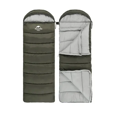 Спальник з капюшоном Naturehike U250 NH20MSD07, (6°C), лівий, темно-зелений — фото 4