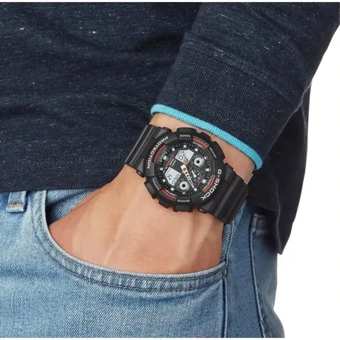 Годинник Casio G-SHOCK GA-100 - чорний/червоний — фото 5