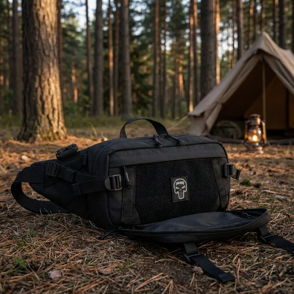 Поясна сумка BEZET Iron чорна (тактична бананка 8.4 л, MOLLE, 900D)