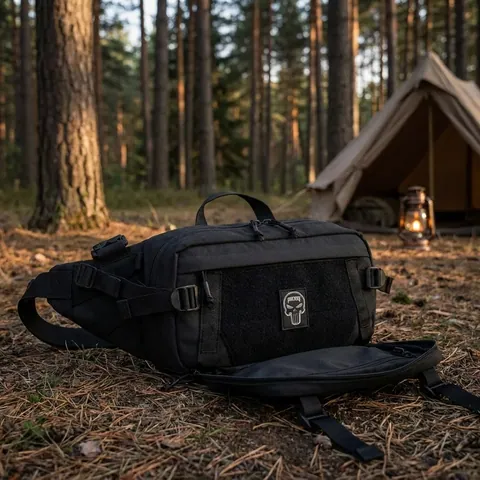 Поясна сумка BEZET Iron чорна (тактична бананка 8.4 л, MOLLE, 900D)