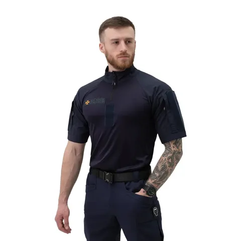 Футболка тактична бойова BEZET Combat з коротким рукавом синя — фото 12
