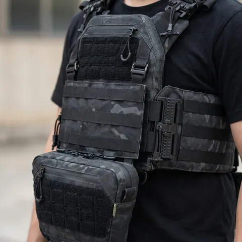 Комплект плитоноска Kiborg Gen.2 + 2 підсумки з балістичним захистом 2 класу — Чорний Мультикам — фото 3