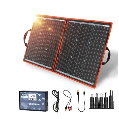 Сонячний зарядний пристрій Solar panel 110W (2xUSB+Type-C) 20В-вихід + зарядка автомобільного АКБ — фото 2