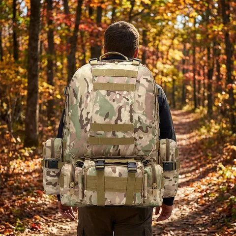 Тактичний рюкзак Molle Assault 55л + (3 органайзери) Мультикам