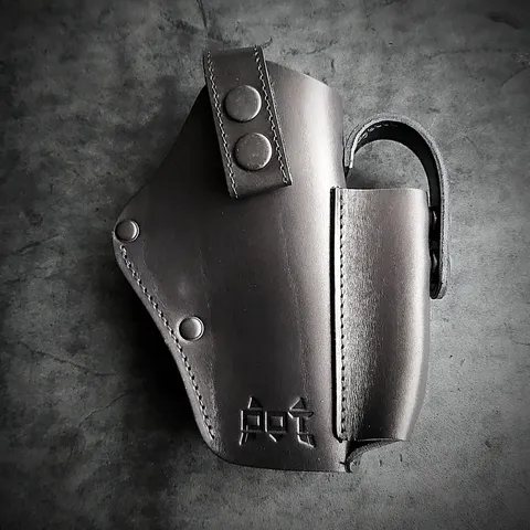 Шкіряна кобура поясна під GLOCK 17, чорна — фото 6