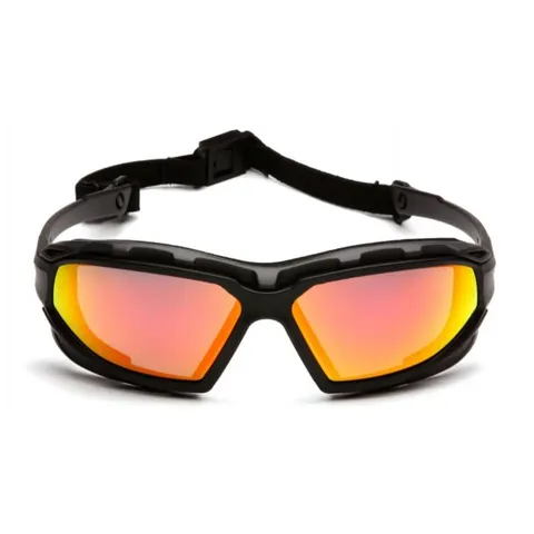 Окуляри захисні з ущільнювачем Pyramex Highlander-PLUS (sky red mirror) Anti-Fog, дзеркальні червоні — фото 3