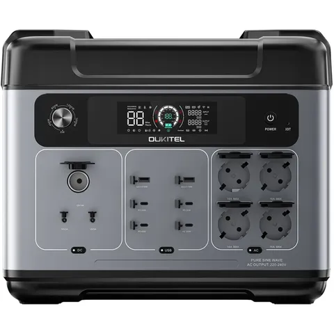 Портативна автономна зарядна станція Oukitel P2001E Plus 2400Вт 2048Вт/год LiFePO4 — фото 2