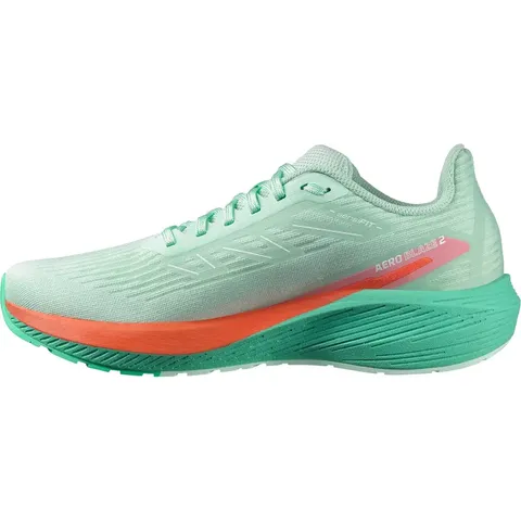 Жіночі бігові кросівки Salomon Aero Blaze 2 для асфальту та тренувань, блакитні з червоним та зеленим — фото 4