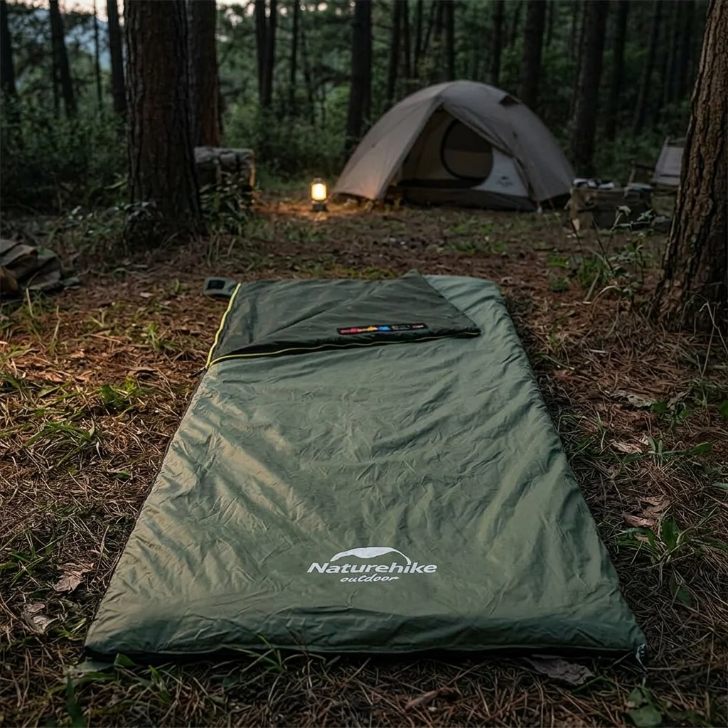 Спальник надлегкий Naturehike Summer LW180 NH21MSD09 лівий, (15°C), p-p M, зелений