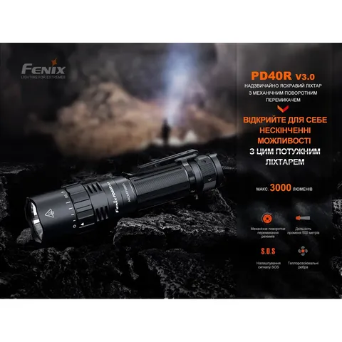 Ліхтар ручний Fenix PD40R V3.0, 3000 lm — фото 7