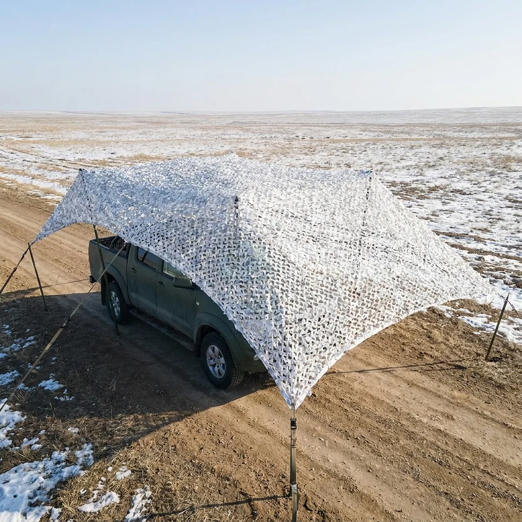 Маскувальна сітка Militex для окопів та бліндажів Зимовий мультикам 5х7м (площа 35 кв.м.)