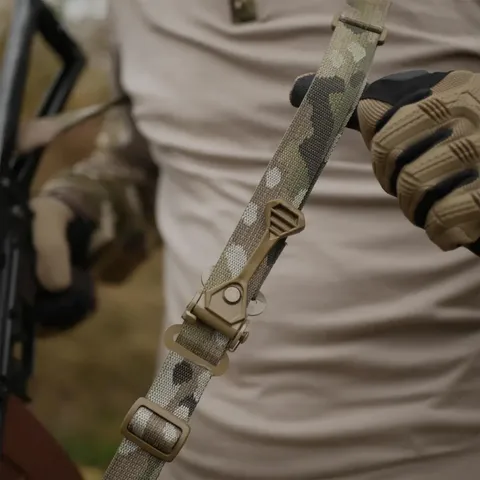 Двоточковий збройовий ремінь зі швидким регулюванням Multicam USA з металевими карабінами (2шт) — фото 8