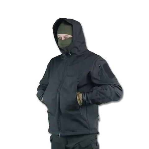 Тактичний демісезонний костюм Softshell Чорний — фото 4