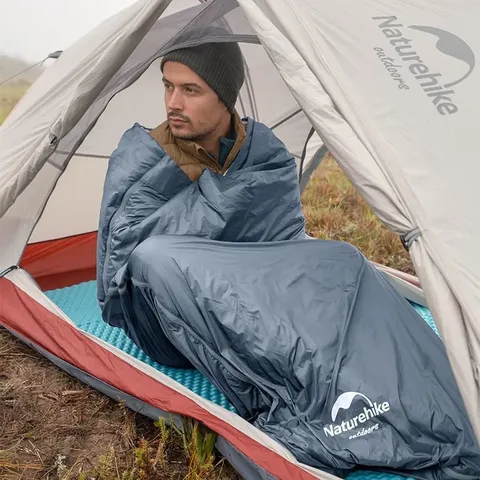 Спальник надлегкий Naturehike Ultralight LW180 NH21MSD09 правий, (15°C), p-p XL, сіро-синій — фото 7