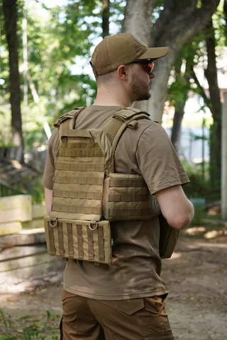 Комплект Плитонока Kiborg GU Gen.2 з двома підсумками та захистом 1 класу Койот — фото 10