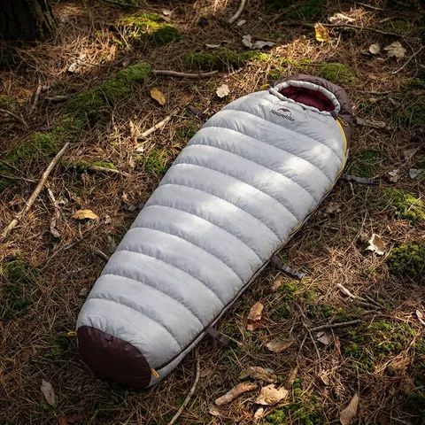 Спальник з натуральним пухом Naturehike Snowbird CNK2550WS014, p-р L, коричневий 400 г — фото 3