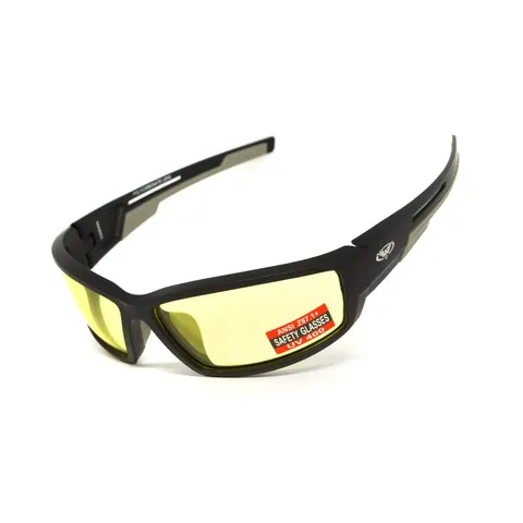 Окуляри захисні Global Vision Sly (yellow), жовті, Чорний — фото 6