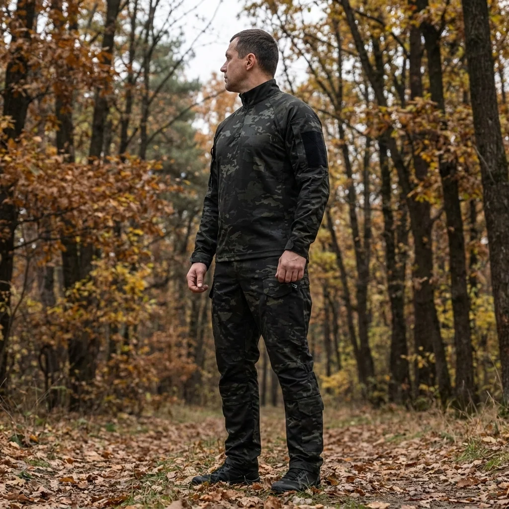 Костюм тактичний Twill FS чорний мультикам ( штани+убакс )