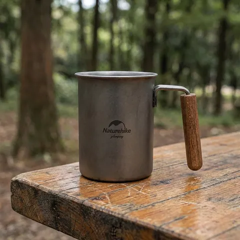 Кружка металева 350 мл с дерев'яною ручкою Naturehike