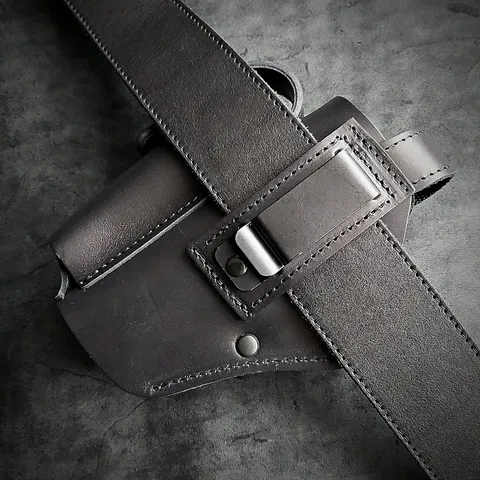 Шкіряна кобура поясна під GLOCK 17, чорна — фото 7