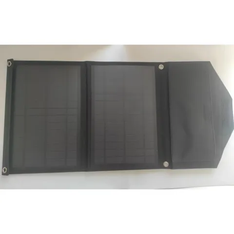 Складаний сонячний зарядний пристрій Solar panel 14 W 2xUSB вихід Сонячна панель (Чорний) — фото 2