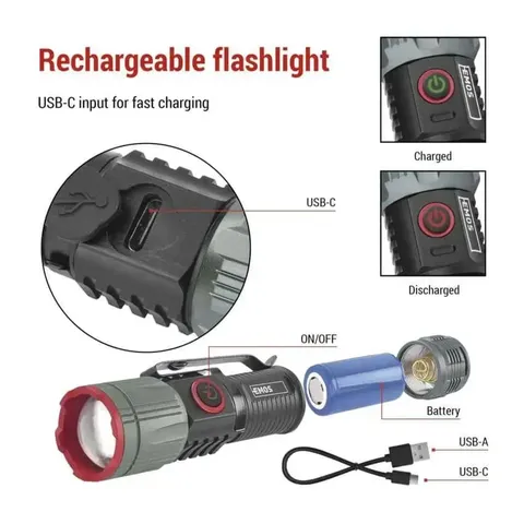 Ліхтар акумуляторний Emos P3121 1200 Lm 2200 mAh метал фокус — фото 5
