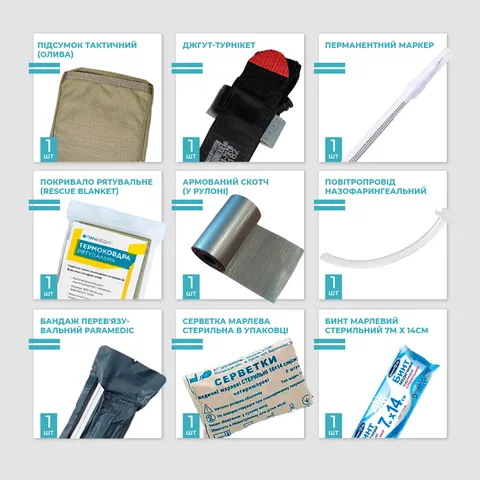 Військова аптечка Tactical aid kit (з турнікетом CAT 7) — фото 5