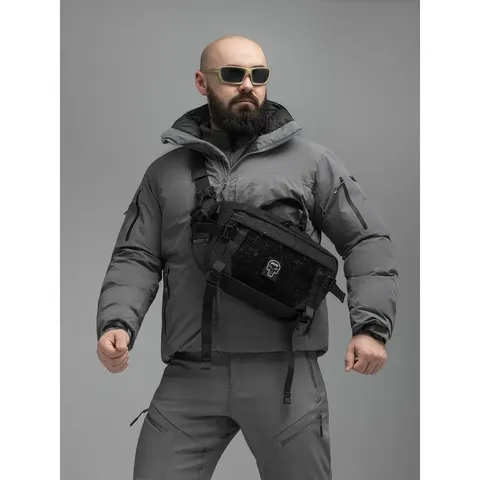 Поясна сумка BEZET Iron чорна (тактична бананка 8.4 л, MOLLE, 900D) — фото 3