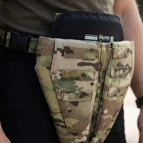 Потрійний захист паху/напашник з балістичним захистом 2 клас Militex cordura USA Мультикам — фото 3