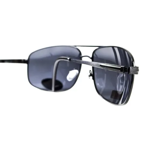 Окуляри поляризаційні BluWater Navigator-2 Polarized (gray), чорні в металевій оправі, Чорний — фото 13