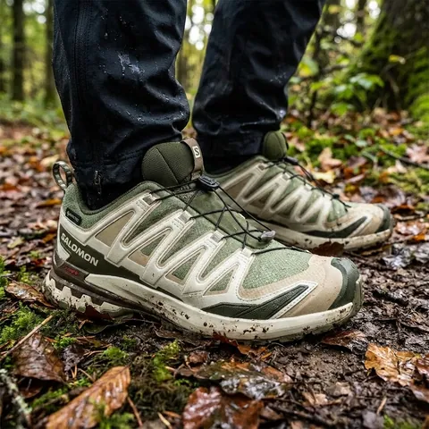 Чоловічі водонепроникні кросівки Salomon XA PRO 3D V9 GTX Deep Lichen Green / Safari