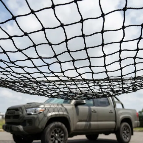 Антидронова сітка (7×6 м) вічко 70 мм, нитка 1,8 мм, чорна міцна сітка для захисту техніки та позицій — фото 3