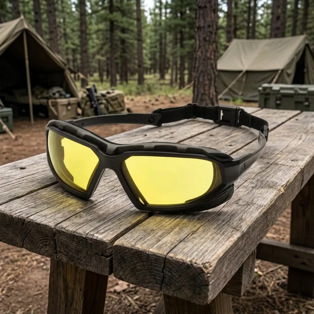Окуляри захисні з ущільнювачем Pyramex Highlander-PLUS (amber) Anti-Fog, жовті, Чорний