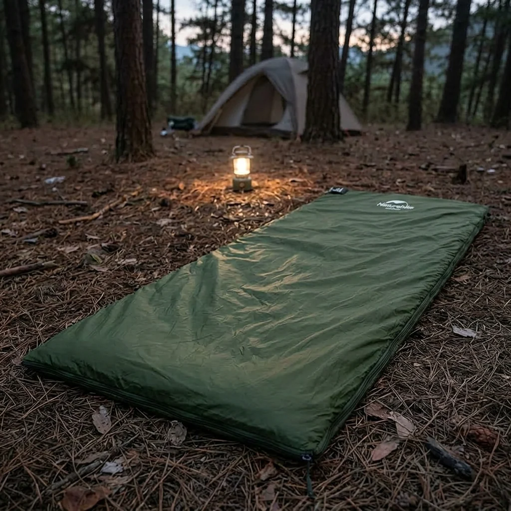 Спальник надлегкий Naturehike LW180 NH21MSD04 правий (15°C), p-p XL, темно-зелений